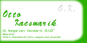 otto kacsmarik business card